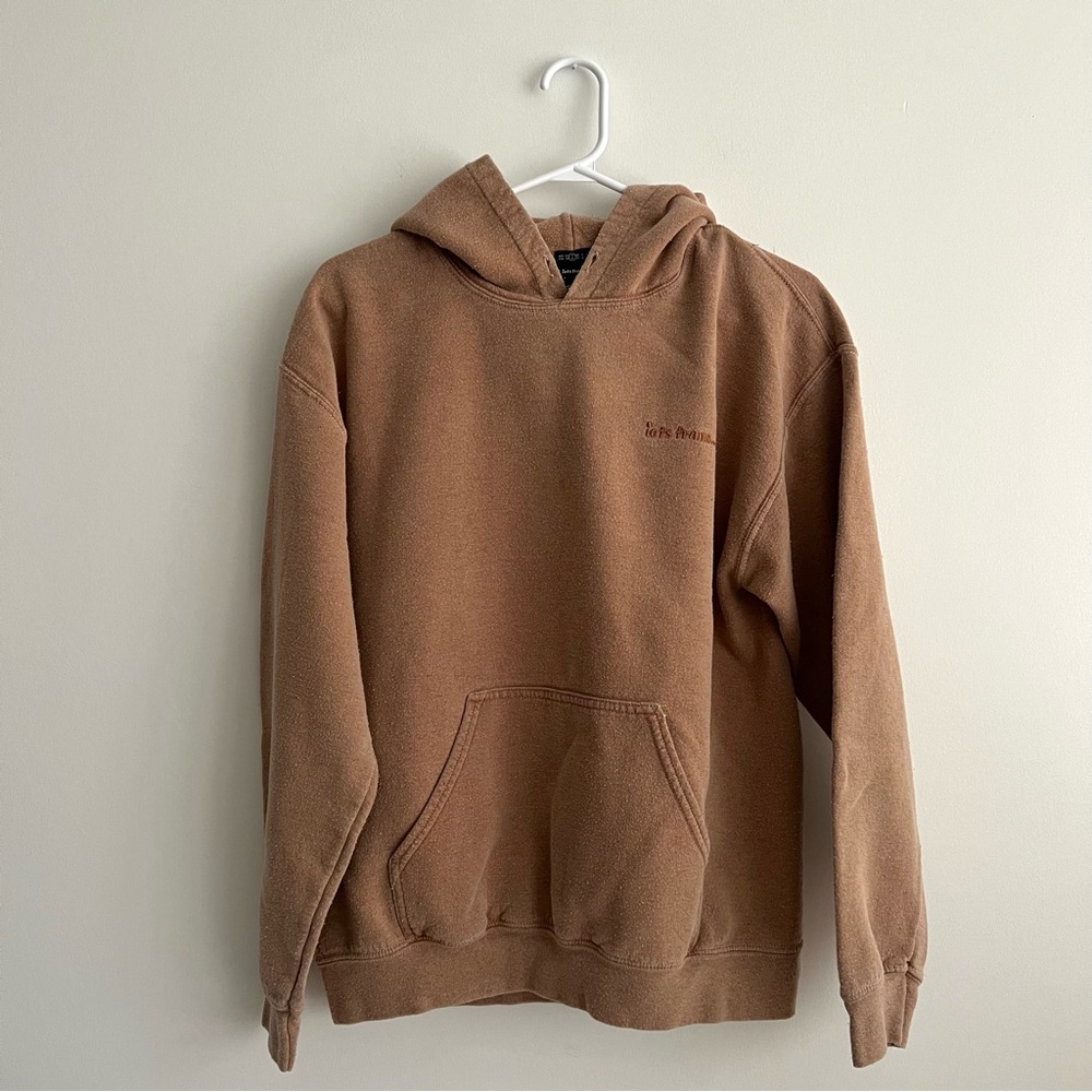 Men’s Unisex Urban Outfitters iets frans… Chestnut Brown Distressed Hoodie SizeS